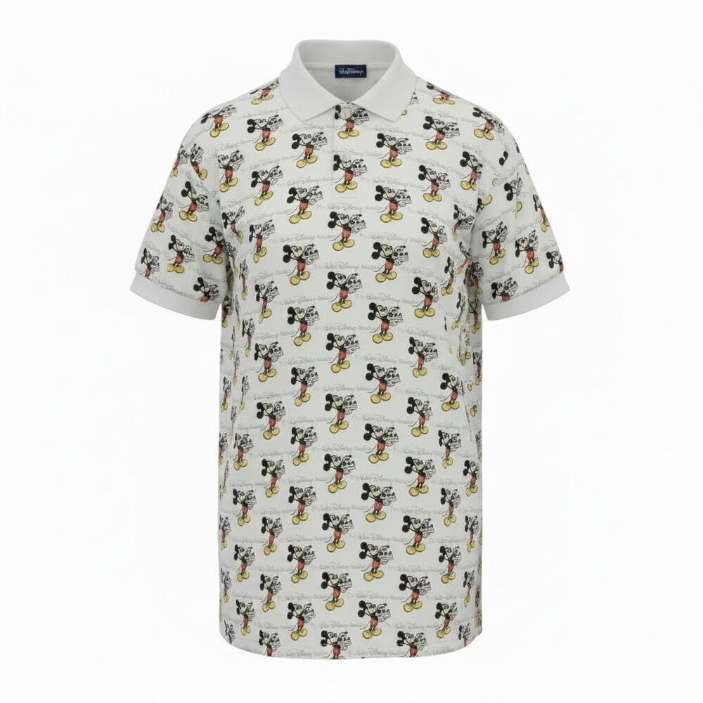 Vintage Disney Parks WDW Mickey Mouse Hollywood Studios White Polo XL